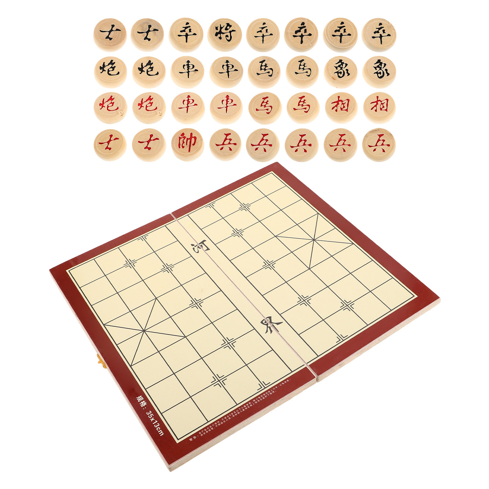 Chess Set Wooden - Massief houten Chinees schaakspel Xiangqi opvouwbaar
