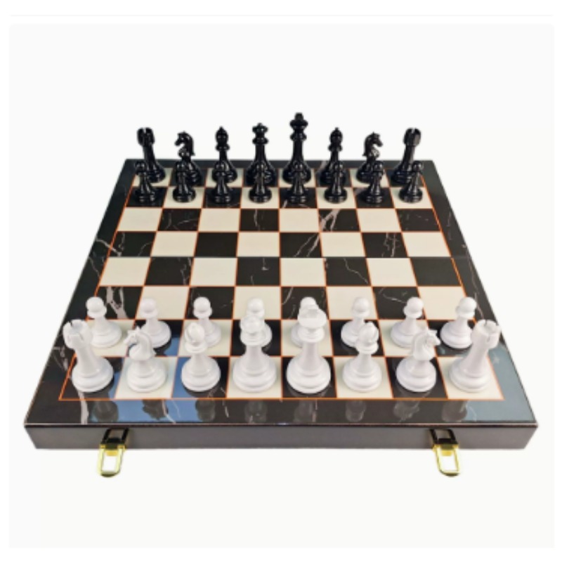 Chess Set Wooden - Hoogwaardig schaakspel van massief hout met