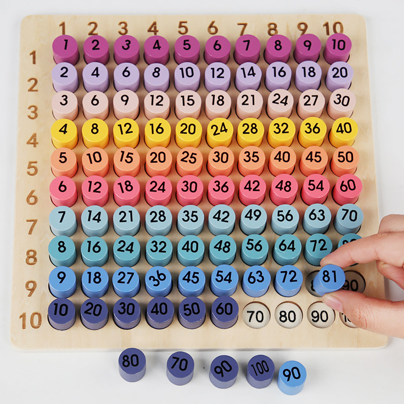 Board Game Land - Montessori 99 Rekenbord Wiskunde Leerhulpmiddel Vermenigvuldiging