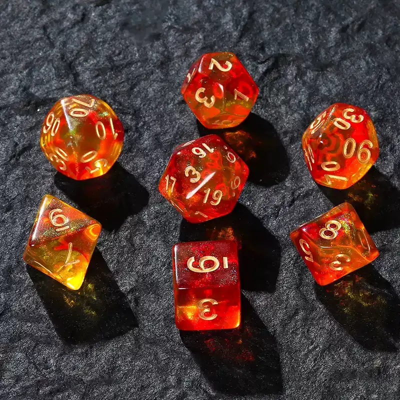 Board Game Font - 7 stuks nieuwe dubbelkleurige polyedrische dobbelstenenset