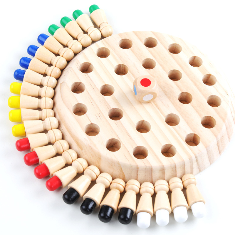 Board Game Land - Houten Memory Match Stick Schaken Kleur