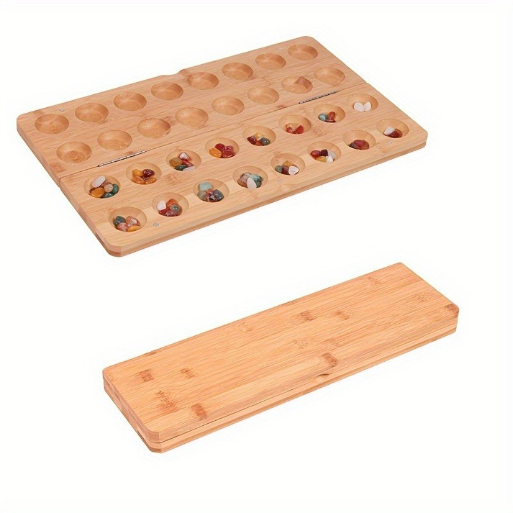 Chess Set Wooden - Draagbare opvouwbare houten Mancala-spelset met meerkleurige