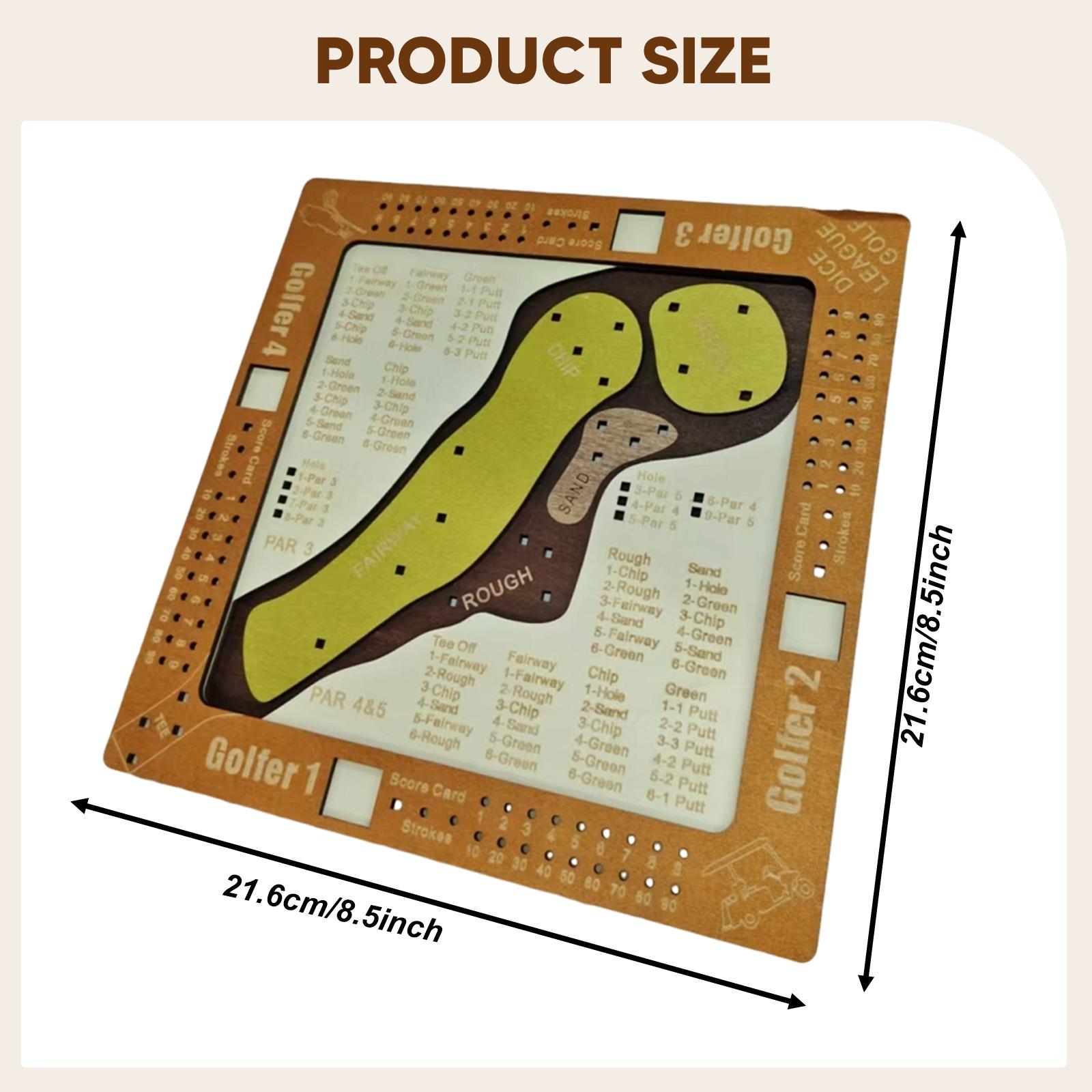 Board Game Land - Golfbordspel Interactieve houten dobbelstenen Tafelpuzzel voor