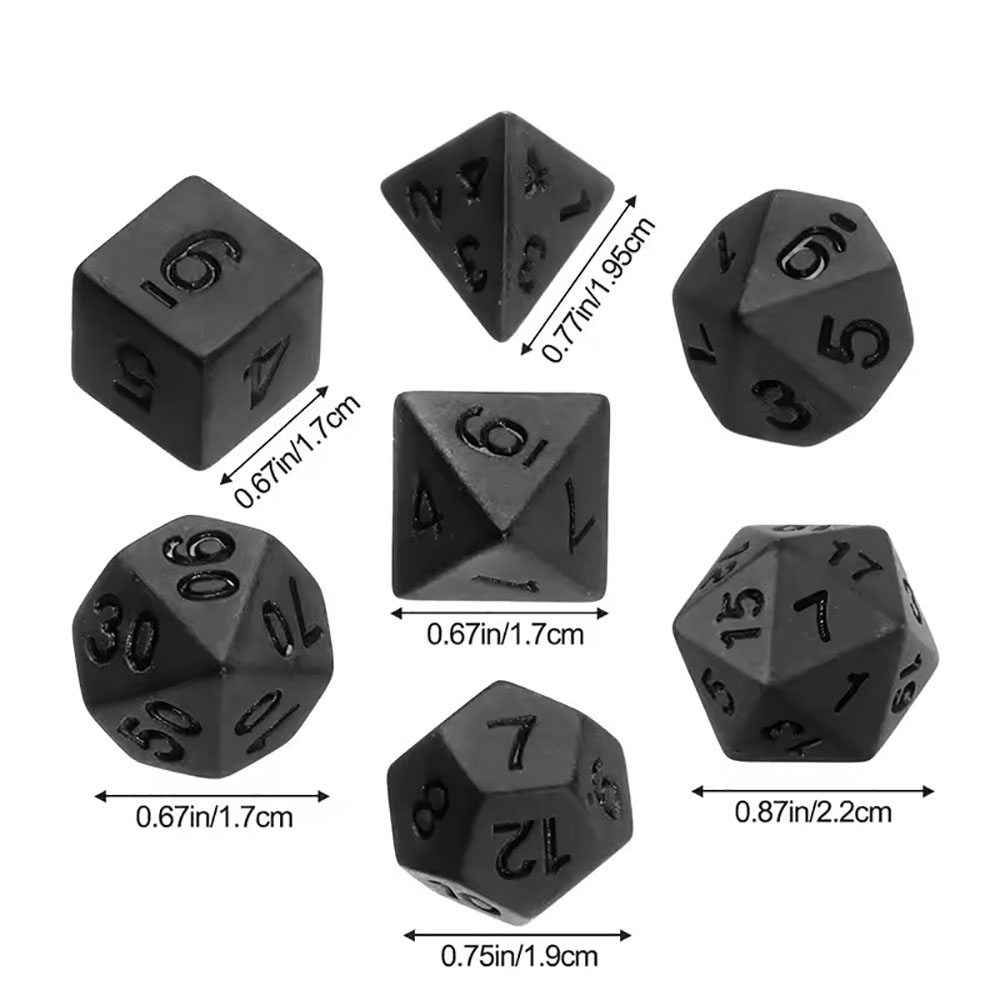 7-delige set nieuwe zwarte dob - Board Game Font recensie en prijs
